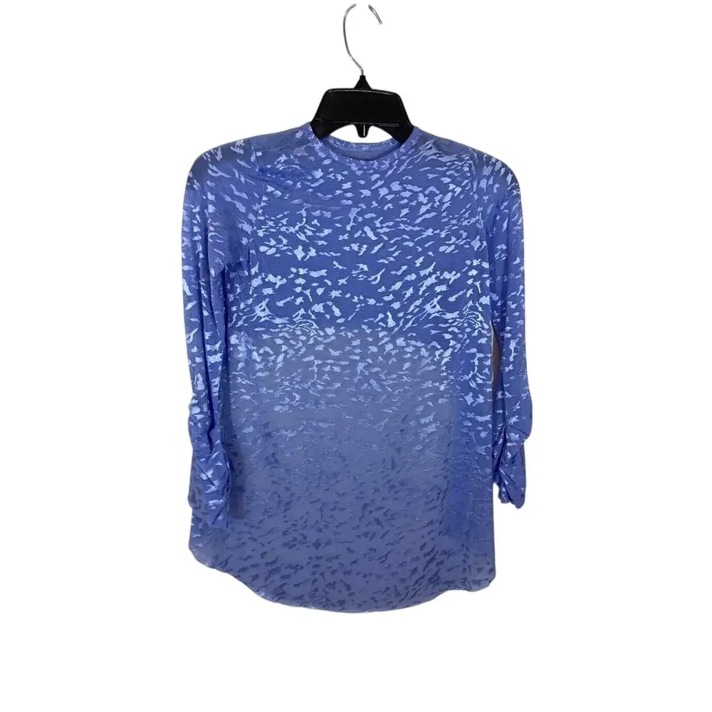 Periwinkle Oversized Girls Contours Pret A Porter Mesh Open Back Dance Top